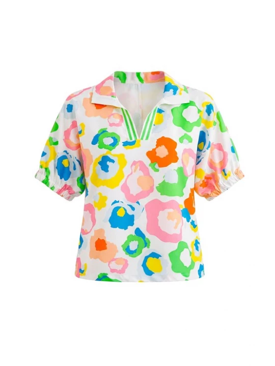 Foto van product Usha Blouse gemengde kleuren / wit