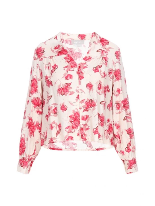 Foto van product Usha Blouse ivoor / rosa / pitaja roze