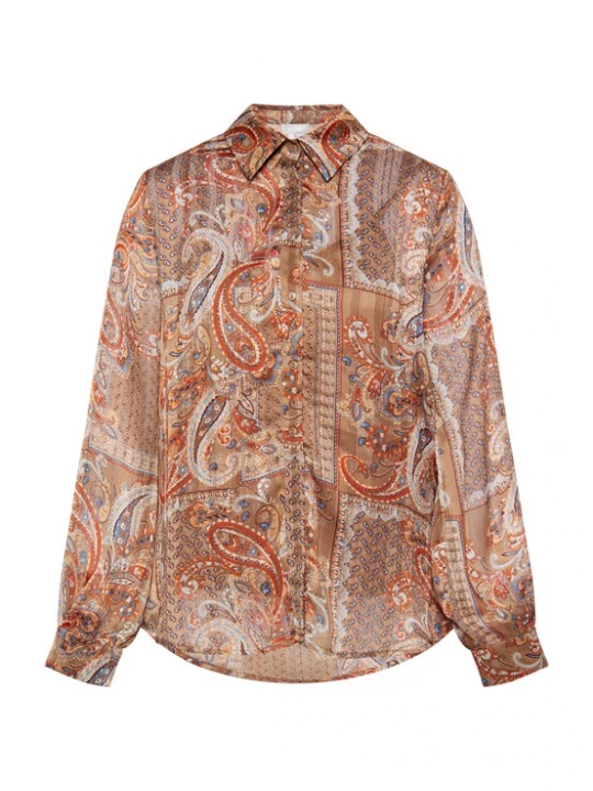 Foto van product Usha Blouse lichtbruin / gemengde kleuren