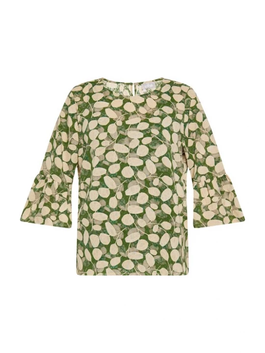 Foto van product Usha Blouse lichtgeel / olijfgroen / grasgroen
