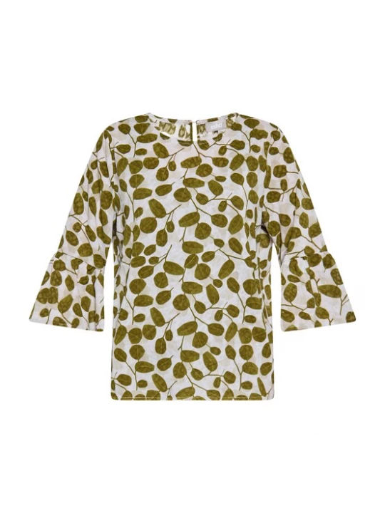 Foto van product Usha Blouse olijfgroen / offwhite