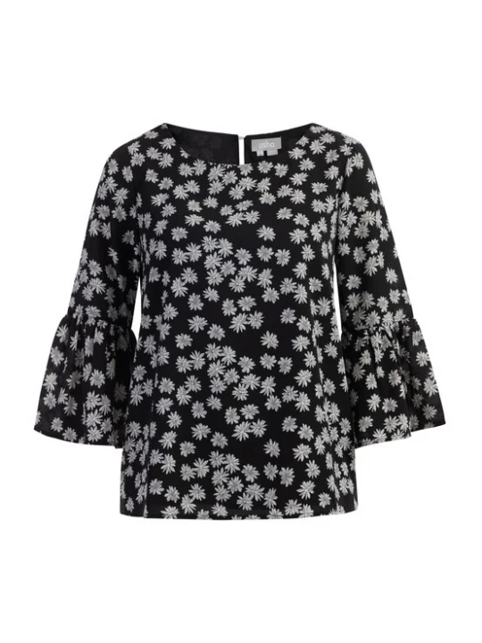 Foto van product Usha Blouse zwart / wolwit