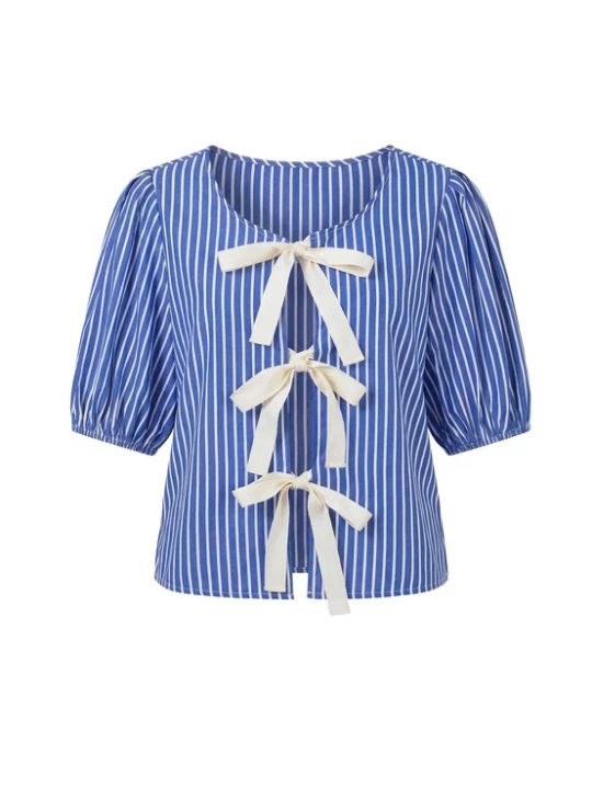 Foto van product usha BLUE LABEL Blouse blauw / wit