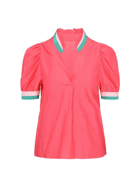 Foto van product usha BLUE LABEL Blouse hemelsblauw / groen / pastelroze
