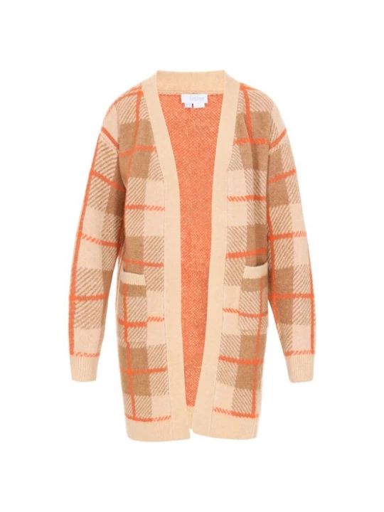 Foto van product usha BLUE LABEL Gebreid vest beige / camel / oranje