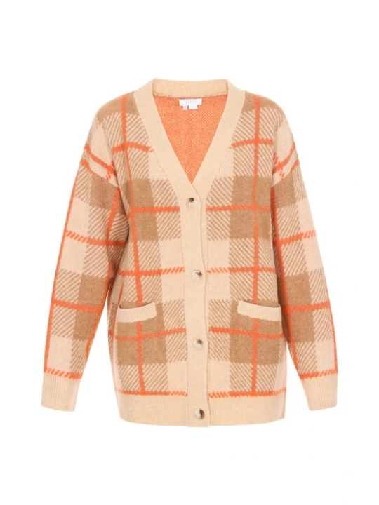 Foto van product usha BLUE LABEL Gebreid vest beige / lichtbruin / oranje