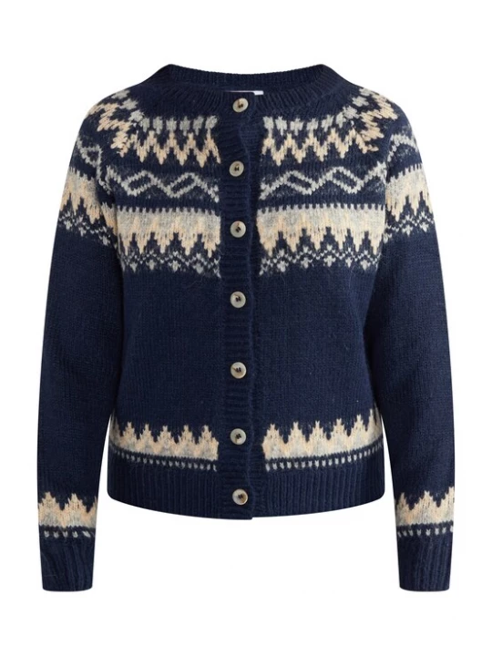 Foto van product usha BLUE LABEL Gebreid vest beige / navy / lichtblauw / lichtgrijs