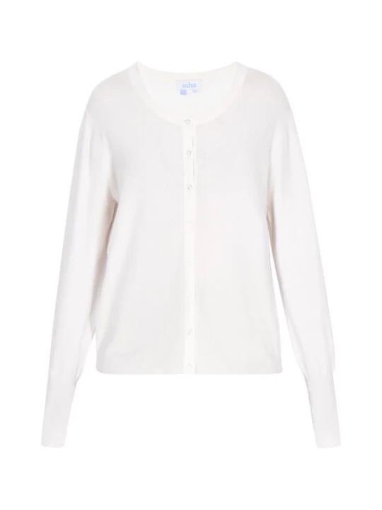 Foto van product usha BLUE LABEL Gebreid vest 'Casual' offwhite