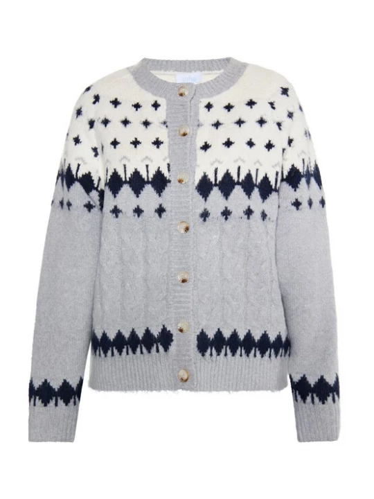 Foto van product usha BLUE LABEL Gebreid vest ecru / grijs / zwart