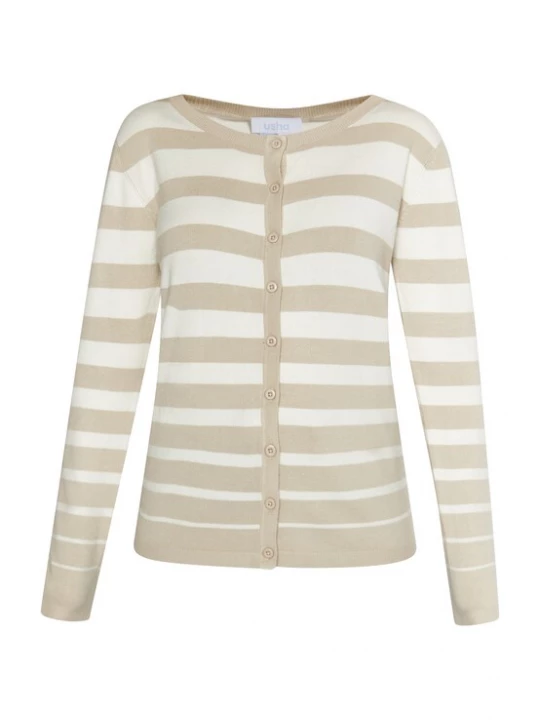 Foto van product usha BLUE LABEL Gebreid vest 'Fenia' beige / wit