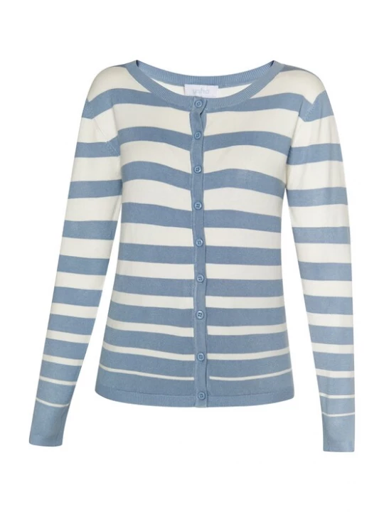 Foto van product usha BLUE LABEL Gebreid vest 'Fenia' hemelsblauw / wit