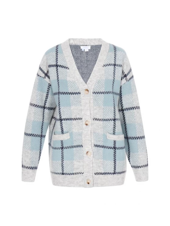 Foto van product usha BLUE LABEL Gebreid vest navy / lichtblauw / lichtgrijs