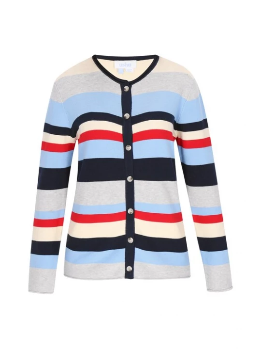 Foto van product usha BLUE LABEL Gebreid vest navy / lichtblauw / rood / wit