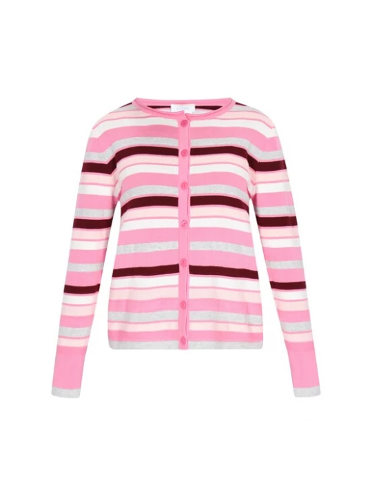 Foto van product usha BLUE LABEL Gebreid vest rosa / lichtroze / donkerrood / wit