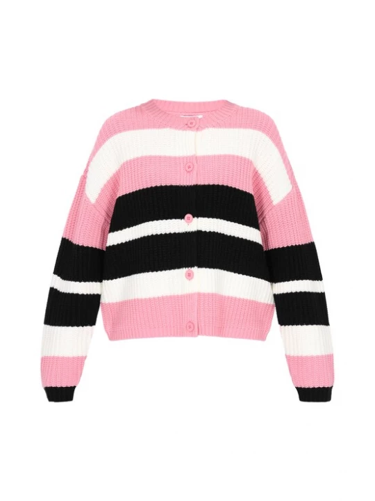 Foto van product usha BLUE LABEL Gebreid vest rosa / zwart / wit