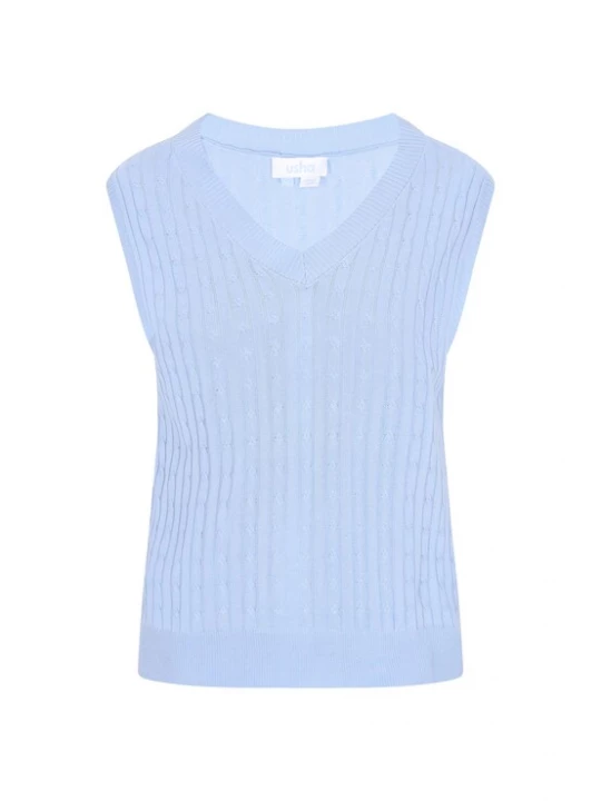 Foto van product usha BLUE LABEL Gebreide bodywarmer 'Everyday Fashion' lichtblauw