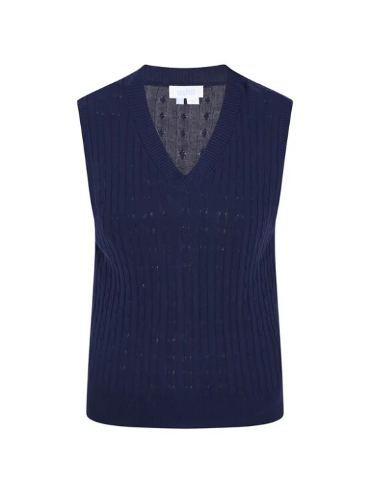 Foto van product usha BLUE LABEL Gebreide bodywarmer navy