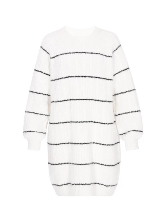 Foto van product usha BLUE LABEL Gebreide jurk zwart / offwhite