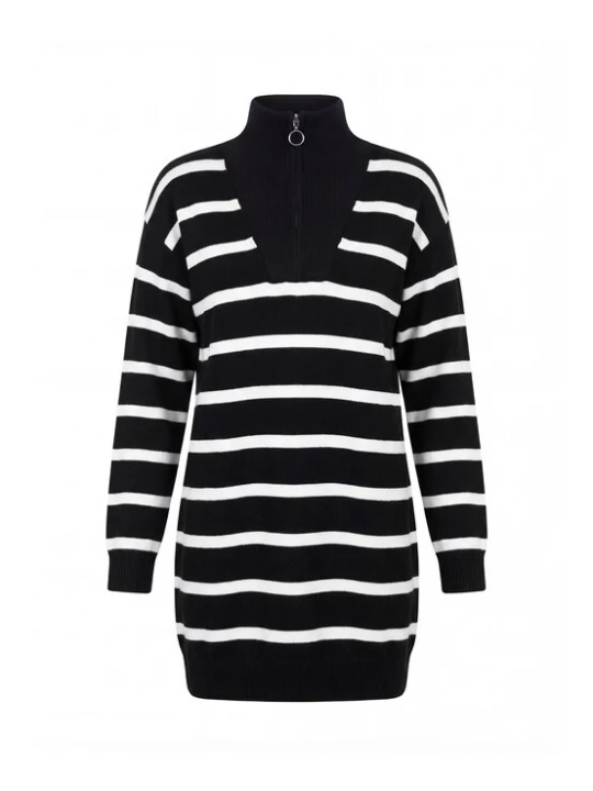 Foto van product usha BLUE LABEL Gebreide jurk zwart / wit