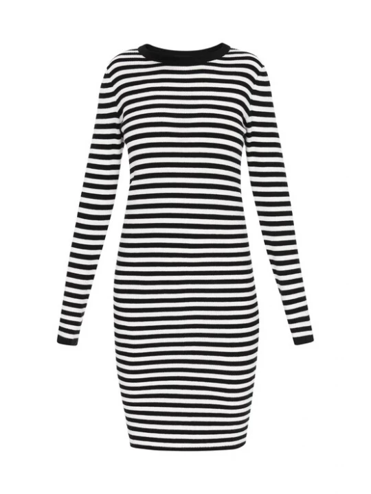 Foto van product usha BLUE LABEL Gebreide jurk zwart / wit