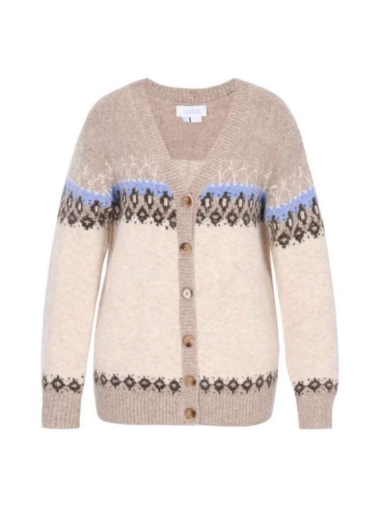 Foto van product usha BLUE LABEL Oversized vest beige / donkerbeige / lichtblauw / zwart