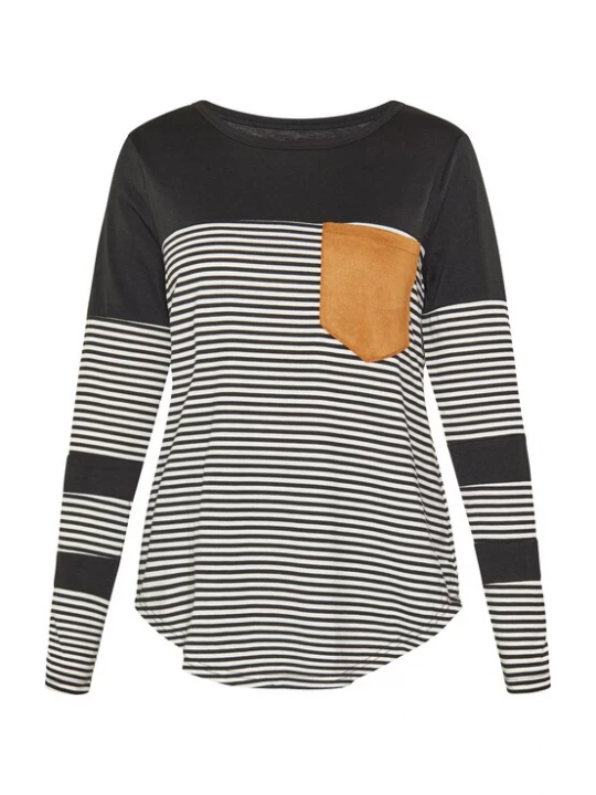 Foto van product usha BLUE LABEL Shirt 'Fashion Look' cognac / zwart / wit