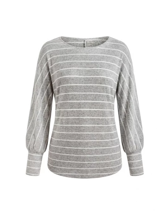 Foto van product usha BLUE LABEL Shirt grijs gemêleerd / natuurwit