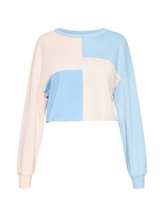 Foto van product usha BLUE LABEL Sweatshirt 'Young Fashion' lichtblauw / pastelroze