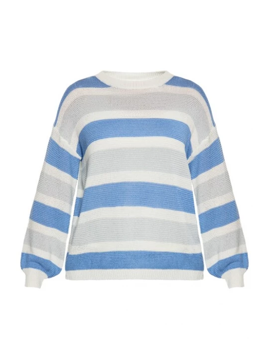 Foto van product usha BLUE LABEL Trui blauw / lichtgrijs / wit