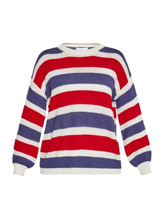 Foto van product usha BLUE LABEL Trui blauw / rood / offwhite