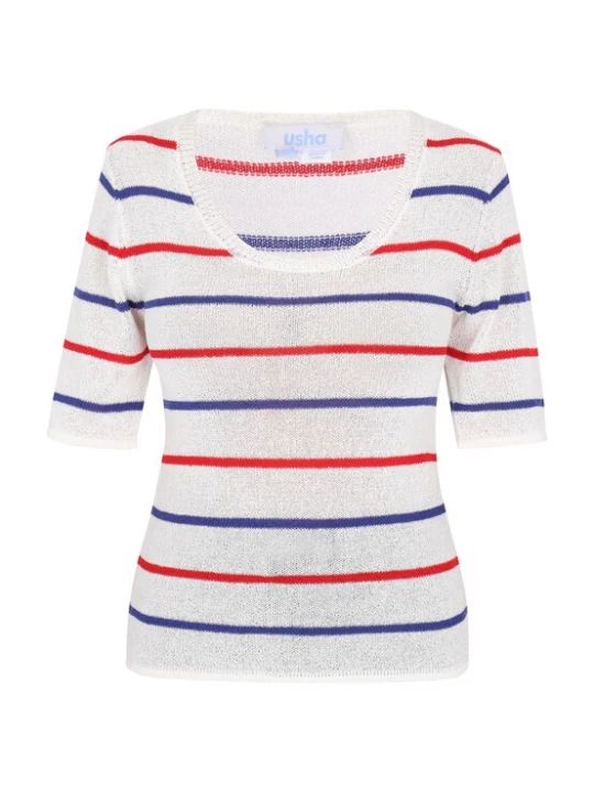 Foto van product usha BLUE LABEL Trui blauw / rood / wit