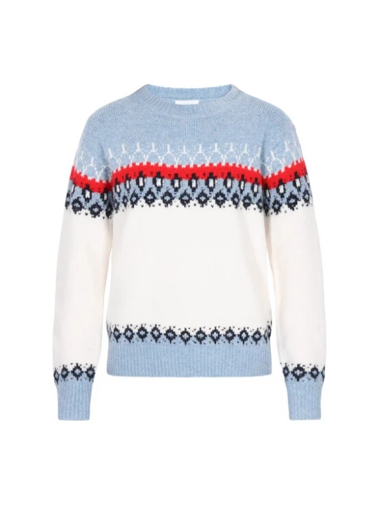 Foto van product usha BLUE LABEL Trui duifblauw / rood / zwart / offwhite