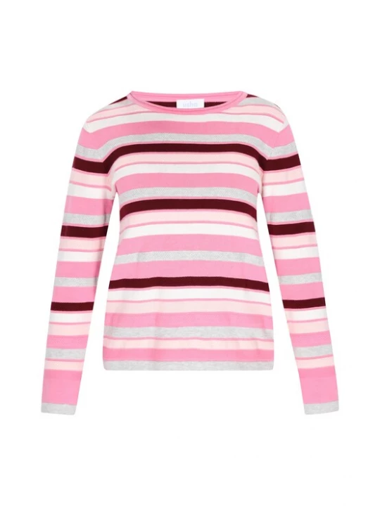 Foto van product usha BLUE LABEL Trui grijs / rosa / pitaja roze / wit