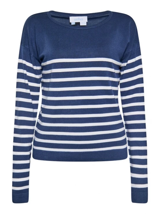 Foto van product usha BLUE LABEL Trui marine / wit