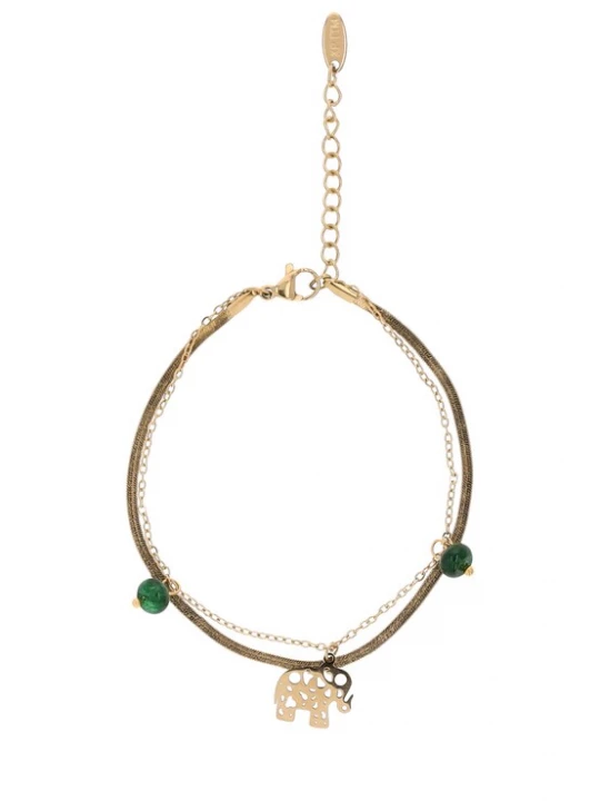 Foto van product usha FESTIVAL Armband goud / donkergroen