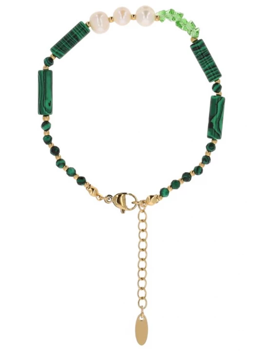 Foto van product usha FESTIVAL Armband goud / smaragd / parelwit