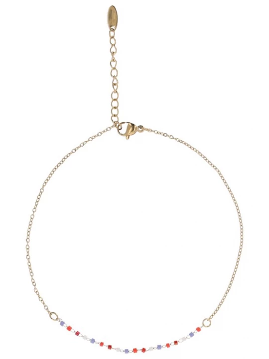 Foto van product usha FESTIVAL Armband lichtblauw / goud / rood