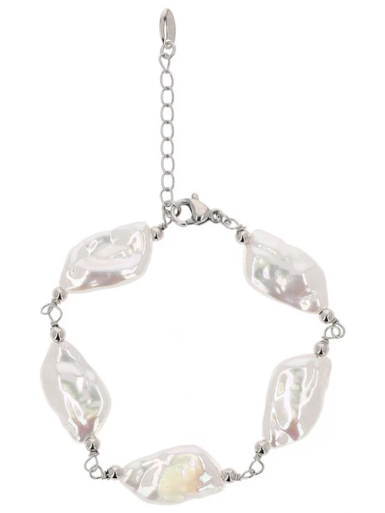 Foto van product usha FESTIVAL Armband zilver / parelwit