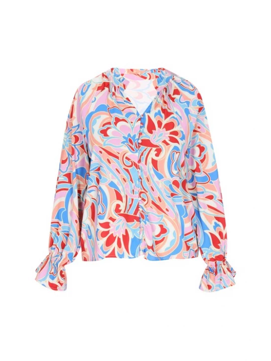 Foto van product usha FESTIVAL Blouse blauw / lichtblauw / rood