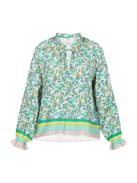 Foto van product usha FESTIVAL Blouse crème / blauw / geel / groen