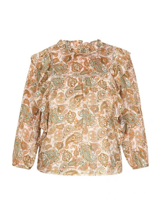 Foto van product usha FESTIVAL Blouse 'Fashion Look' ecru / cognac / riet