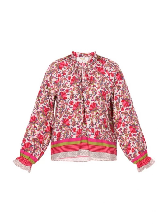 Foto van product usha FESTIVAL Blouse 'Festival' groen / lila / pink / rood / offwhite