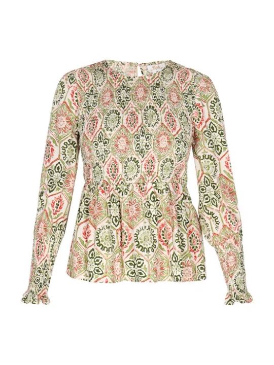 Foto van product usha FESTIVAL Blouse kaki / rosa / wit