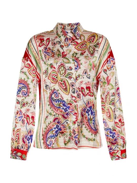 Foto van product usha FESTIVAL Blouse lichtbeige / royal blue / koningsblauw / kiwi / rood