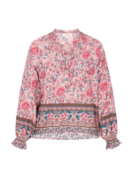 Foto van product usha FESTIVAL Blouse petrol / pink