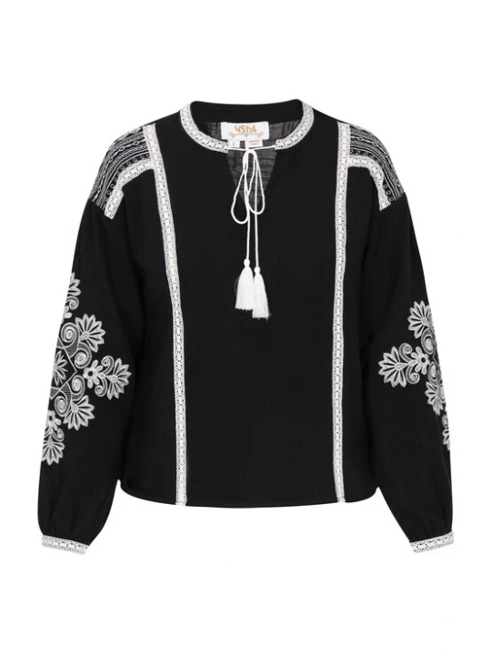 Foto van product usha FESTIVAL Blouse 'Spring Summer' zwart / wit