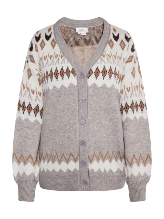 Foto van product usha FESTIVAL Gebreid vest beige / bruin / grijs