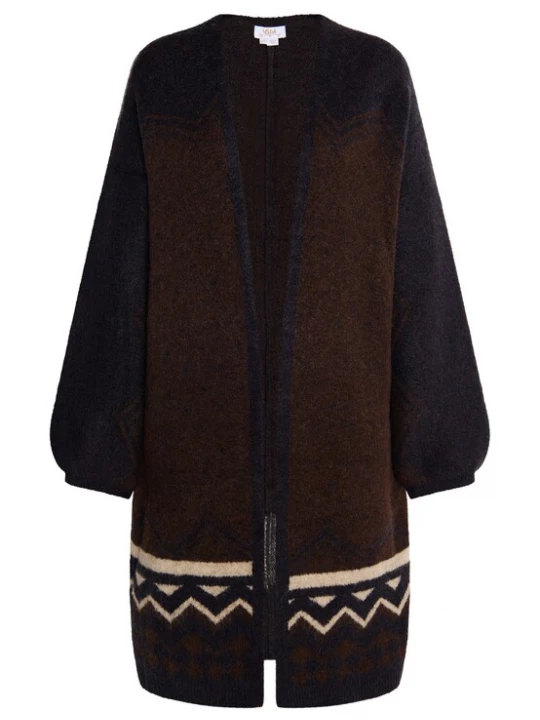 Foto van product usha FESTIVAL Gebreid vest beige / donkerblauw / bruin