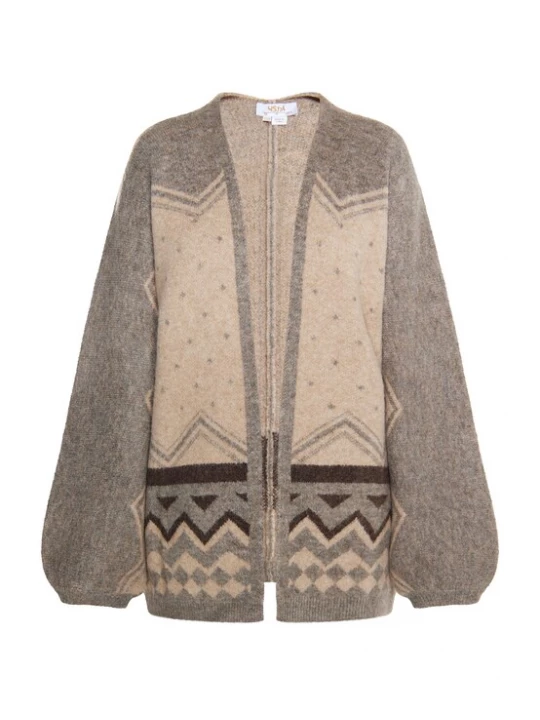 Foto van product usha FESTIVAL Gebreid vest beige / gemengde kleuren
