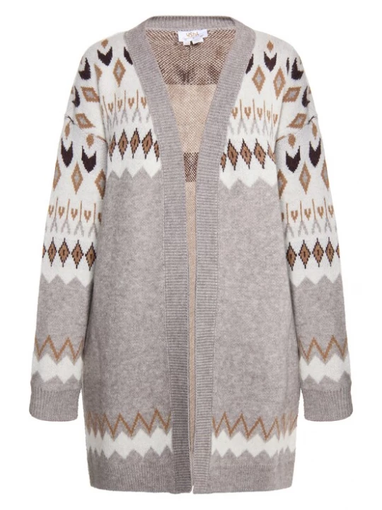 Foto van product usha FESTIVAL Gebreid vest beige / navy / bruin / grijs